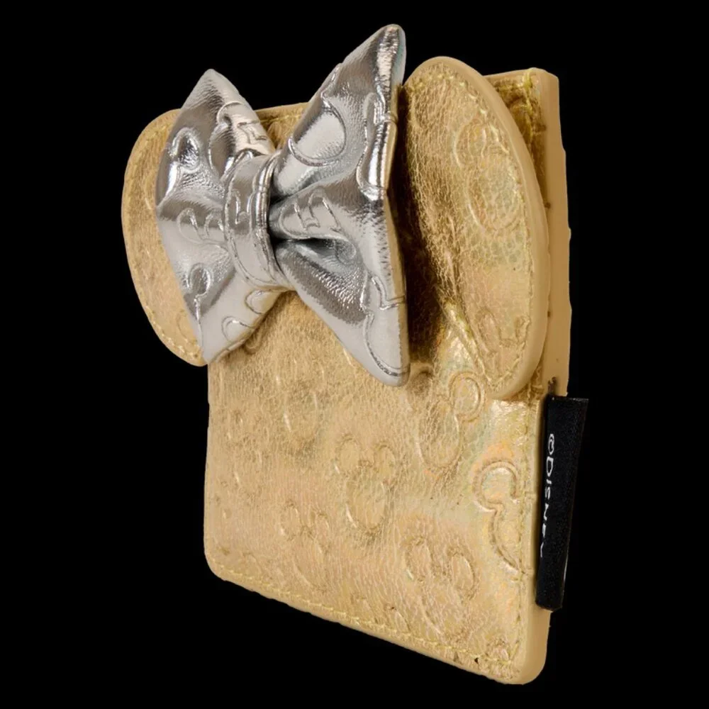 Loungefly Disney Minnie Mouse Cardholder Metallic Quilted Card Wallet With Bow - Picture 3 of 3